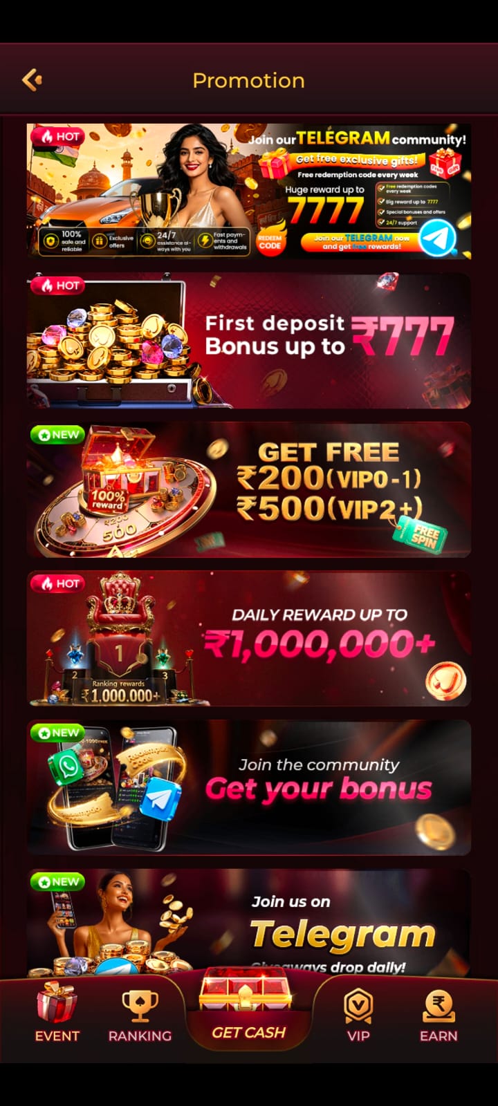 IJ7 Game App promotion page with bonus offers